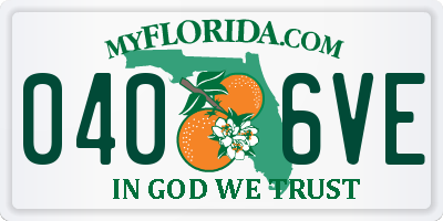 FL license plate 0406VE
