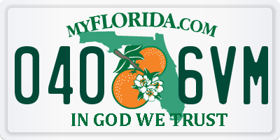 FL license plate 0406VM
