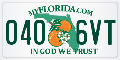 FL license plate 0406VT