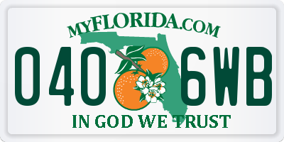 FL license plate 0406WB