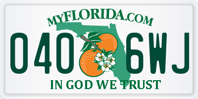 FL license plate 0406WJ