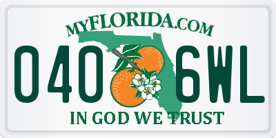 FL license plate 0406WL