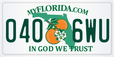 FL license plate 0406WU