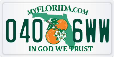 FL license plate 0406WW