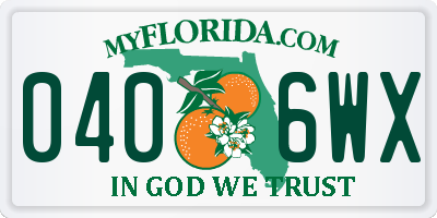 FL license plate 0406WX