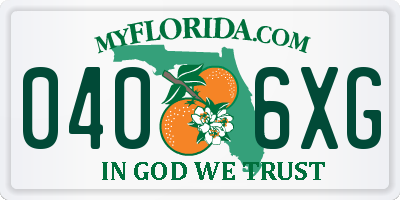 FL license plate 0406XG