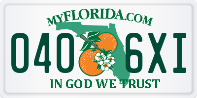FL license plate 0406XI