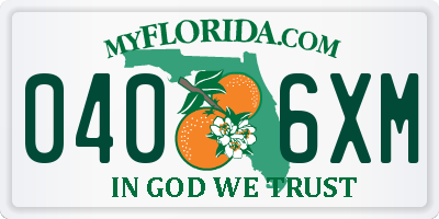 FL license plate 0406XM