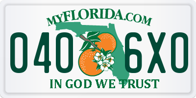 FL license plate 0406XO