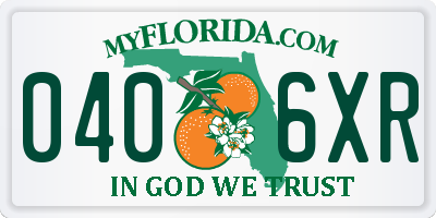 FL license plate 0406XR