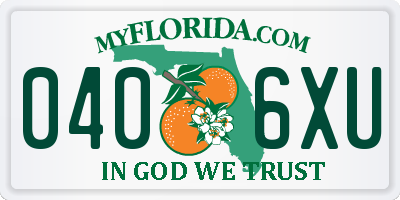 FL license plate 0406XU