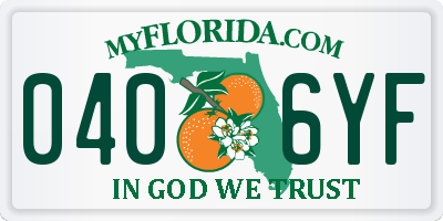 FL license plate 0406YF