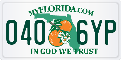 FL license plate 0406YP