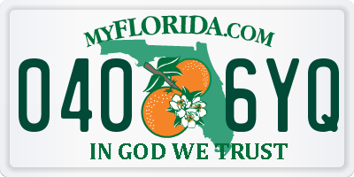 FL license plate 0406YQ