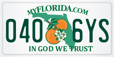 FL license plate 0406YS