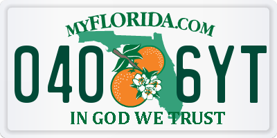 FL license plate 0406YT