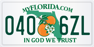 FL license plate 0406ZL