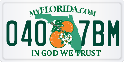 FL license plate 0407BM
