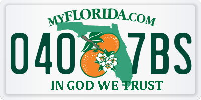 FL license plate 0407BS