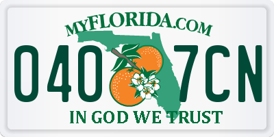 FL license plate 0407CN