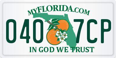 FL license plate 0407CP