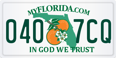 FL license plate 0407CQ