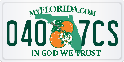 FL license plate 0407CS