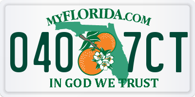 FL license plate 0407CT