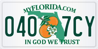 FL license plate 0407CY