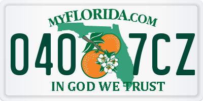 FL license plate 0407CZ
