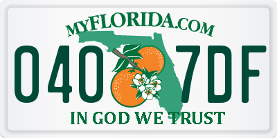 FL license plate 0407DF