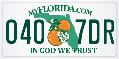 FL license plate 0407DR