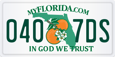 FL license plate 0407DS
