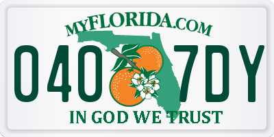 FL license plate 0407DY