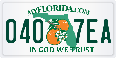 FL license plate 0407EA