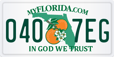 FL license plate 0407EG