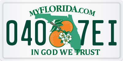 FL license plate 0407EI