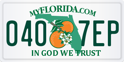 FL license plate 0407EP
