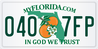 FL license plate 0407FP