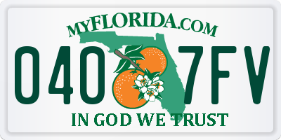 FL license plate 0407FV