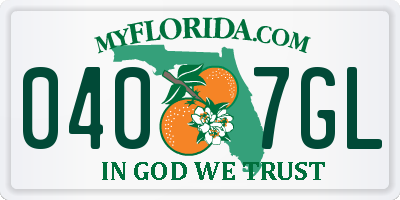 FL license plate 0407GL