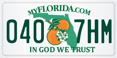 FL license plate 0407HM