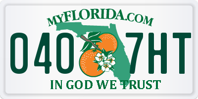 FL license plate 0407HT