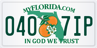 FL license plate 0407IP