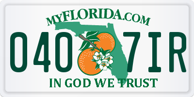 FL license plate 0407IR