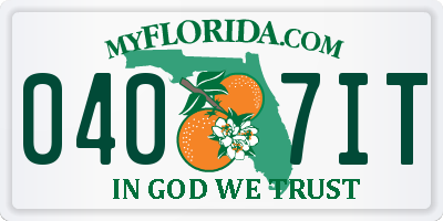 FL license plate 0407IT