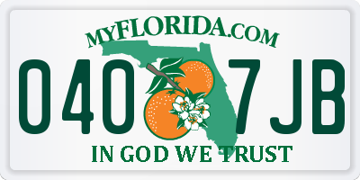 FL license plate 0407JB