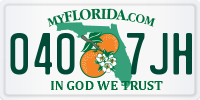 FL license plate 0407JH
