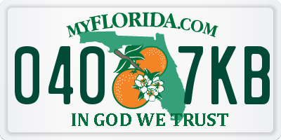 FL license plate 0407KB
