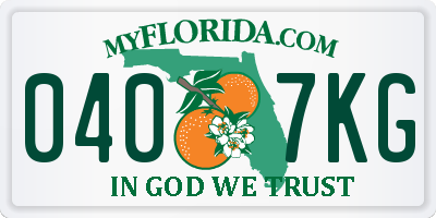 FL license plate 0407KG